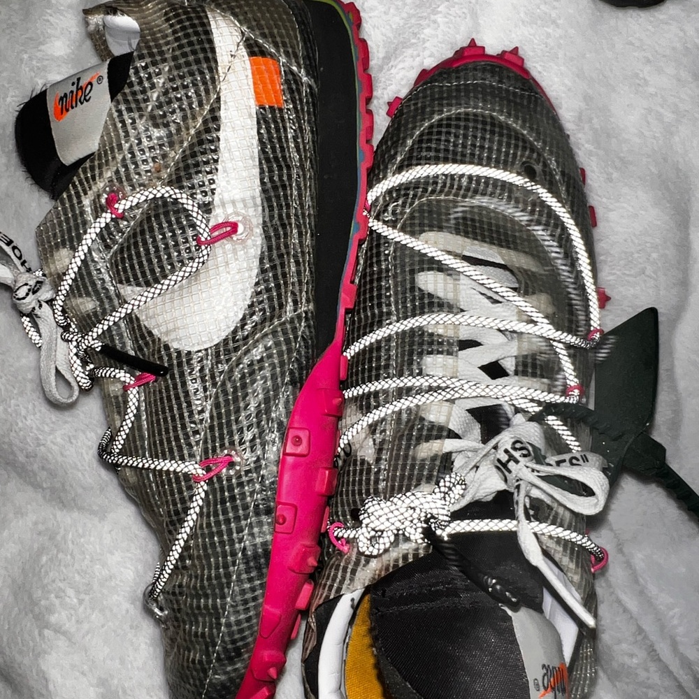 Nike X Off-White Women's waffle racer $94.00 Sz 11 Blk Silver & Pink Sneakers